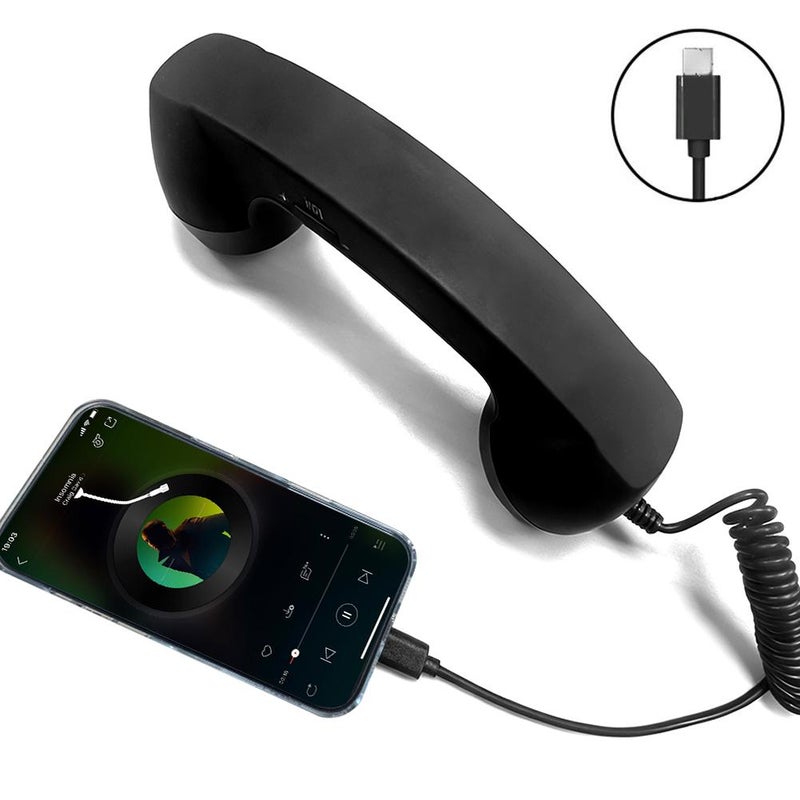 Hot-selling Type-C direct-plug mobile phone handset headset microphone retro-style telephone C-port handset 3.5mm